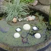 5er Set Teichdeko: 3x Schwimmkugeln Creme aus Keramik & 2x Produktbild-Vorschau 8