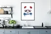MuchoWow® Gerahmtes Poster Panda - Brille - Tropfen - Weiß Produktbild-Vorschau 4