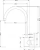 A technical drawing of a faucet with dimensions indicated. Podgląd zdjęcia produktu
