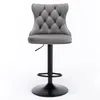2er Set drehbare Samt-Barhocker, höhenverstellbar, modern, Produktbild-Vorschau 3