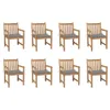 Gartenstühle 8 Stk. mit Grauen Kissen Massivholz Teak Produktbild-Vorschau 1