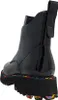 A black patent leather boot with a platform sole featuring rainbow-colored accents. Produktbild-Vorschau
