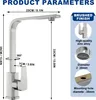 A diagram illustrating the product parameters of a kitchen faucet. Produktbild-Vorschau