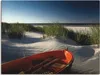 ARTland Leinwandbild Rotes Boot am Strand... Größe: 80x60 Produktbild-Vorschau 1