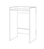 A line drawing of a freestanding cabinet designed to fit over a washing machine. Voir les images du produit
