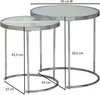 Tavolo design rotondo ø 50/42 cm - 2 pezzi bianco argento Anteprima dell’immagine prodotto 3