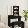 vidaXL Toaletní stolek se zrcadlem černý 74,5x40x141 cm Náhled obrázku produktu 2