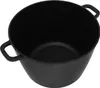 A black pot with speckled gray texture and two handles, shown from a high angle on a white background. Podgląd zdjęcia produktu