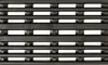 A close-up, top-down view of a black drainage channel with a grate. Anteprima dell’immagine prodotto