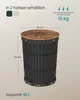 A product image showing a laundry basket with dimensions and capacity information. Produktbild-Vorschau
