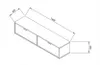 A technical drawing of a TV cabinet with dimensions indicated. Podgląd zdjęcia produktu