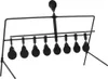 A black metal shooting target with 8 rotating targets and one stationary target at the top, set against a white background. Náhled obrázku produktu
