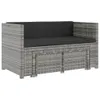5-tlg. Garten-Lounge-Set mit Auflagen Poly Rattan Grau Produktbild-Vorschau 11