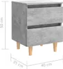 Comodino con gambe in pino grigio cemento 40x35x50 cm Anteprima dell’immagine prodotto 11
