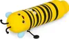 A yellow pencil case shaped like a bee with black stripes and light blue wings. Voir les images du produit