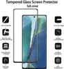 A product image showcasing a tempered glass screen protector for a smartphone, with feature callouts. Produktbild-Vorschau