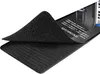 A close-up, angled view of two pieces of black hook-and-loop fastener, commonly known as Velcro, with text visible on the backing of the top piece. Produktbild-Vorschau