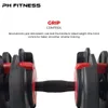 PH Fitness Manubrio regolabile con sistema di regolazione a Anteprima dell’immagine prodotto 3