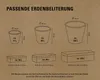 Diagrams showing different sizes of planters with their corresponding volumes and dimensions. Náhled obrázku produktu