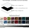 Diagram showing the 3-layer structure of a textile fabric, followed by a color swatch display of various fabric colors and a gradient indicating light to dark colors and their corresponding blackout levels. Náhled obrázku produktu