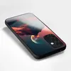 A smartphone case with a mountain landscape and moon design, shown at an angle on a light gray background. Produktbild-Vorschau