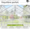 Serre en aluminium, résistant aux UV, 185x375x195cm - blanc Voir les images du produit 3