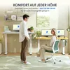 A man and a woman are in a modern office setting, with adjustable desks. Voir les images du produit