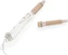 A white and beige hair styling tool with two interchangeable brush attachments, shown on a white background. Anteprima dell’immagine prodotto