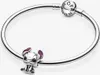 A silver Pandora bracelet with a Stitch charm and a Pandora clasp. Náhled obrázku produktu