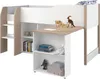 Lit surélevé avec bureau & rangement - 90 x 200 cm - Blanc Voir les images du produit 9