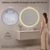 S'AFIELINA Specchio Bagno LED Rotondo 80 cm, Cornice Anteprima dell’immagine prodotto 2