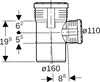 Geberit GE Silent PP, Abzweiger, 87,5°, d160/110mm, 1 Stk. Produktbild-Vorschau 4