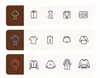 Icons representing different types of clothing and laundry items. Produktbild-Vorschau