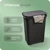 Novaliv Rattan Wäschekorb mit Deckel 60L Schwarz, Wäschebox Produktbild-Vorschau 3