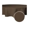 Tischdecke rund 140 cm Ø braun beschichtet Leinenoptik Produktbild-Vorschau 2