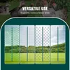 A collage of four different fence types supported by T-posts, with geese and chickens in the background. Produktbild-Vorschau