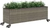 vidaXL květináč s kolečky 3 květináče šedý 107x32x38 cm Náhled obrázku produktu 4