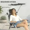 Outsunny Sonnenliege klappbar Gartenliege mit Kopfkissen Produktbild-Vorschau 6