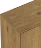 A close-up view of the corner of a wooden sideboard. Voir les images du produit