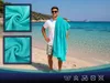Strandlaken, 100% Baumwolle, 100x200 cm, aqua Produktbild-Vorschau 3