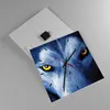 Wanduhr - Quadrat - Glasuhr - Schau der Wolf Augen - Produktbild-Vorschau 2