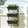 Outsunny 3er Set Blumentopf Pflanzkübel mit Löcher, 56x42 Produktbild-Vorschau 2
