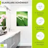 ARTland Glasbild Nahaufnahme eines grünen Pflanzenblattes Produktbild-Vorschau 2
