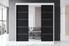 Easy4You R6 200 cm Weiß/Schwarz Schiebetüren Kleiderschrank Produktbild-Vorschau 1