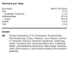 Nutritional information and ingredients list for a food product. Produktbild-Vorschau