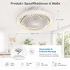 Φ49cm Deckenventilator mit Beleuchtung Fernbedienung APP Produktbild-Vorschau 4