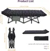 Lit de camping pliable avec matelas et poches latérales, Voir les images du produit 11