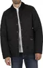 A man wearing a black quilted jacket over a white shirt and blue jeans. Produktbild-Vorschau