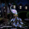 Gartendeko für draußen Wetterfest,Metallpfau Solarlampen Produktbild-Vorschau 5