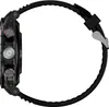 Side view of a black smartwatch with a black strap. Podgląd zdjęcia produktu